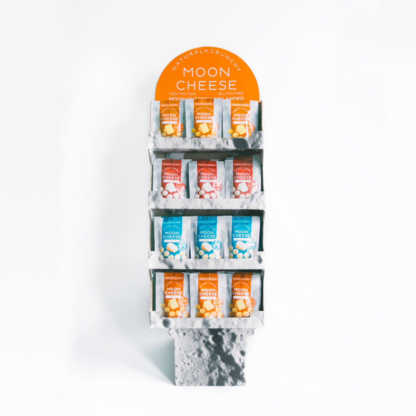 Moon Cheese retail shipper